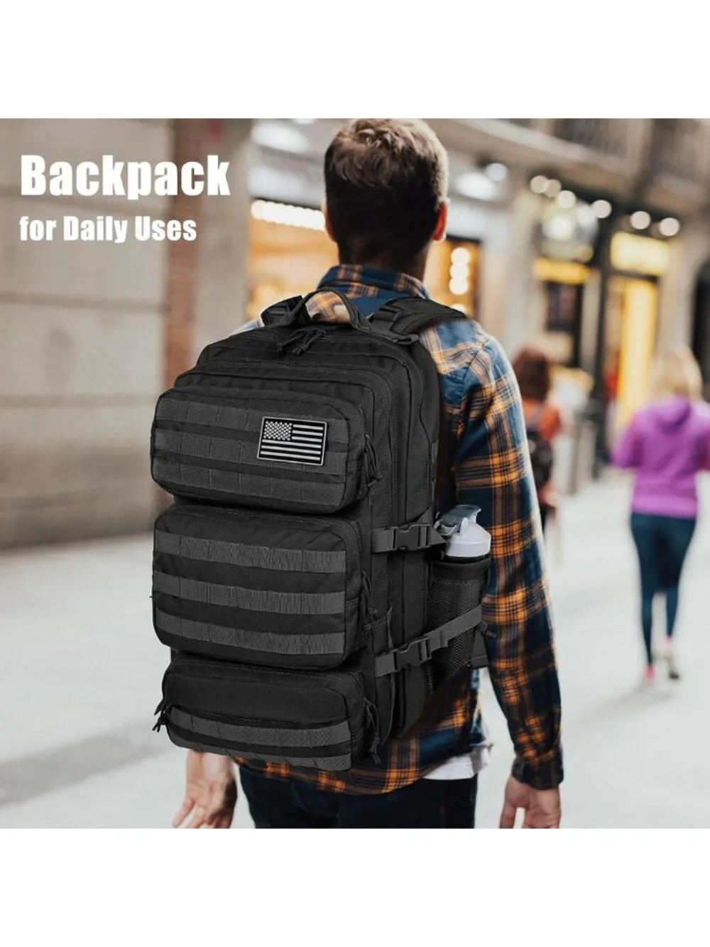 Large 50L Tactical Backpack - Water Resistant Military Rucksack for Hiking